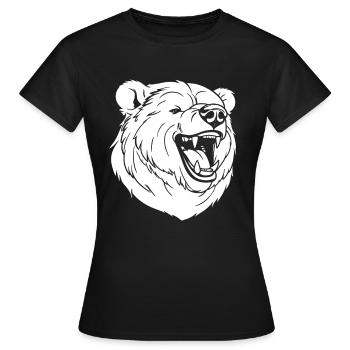 Ours Brun Ours Souriant - T-shirt Femme - noir - Devant - AI Model Female 172 dark (172cm)