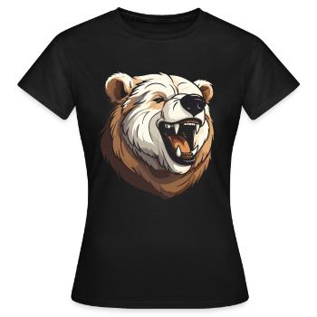 Ours Brun Ours Souriant - T-shirt Femme - noir - Devant - AI Model Female 172 dark (172cm)