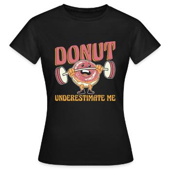 Donut Fitness Donut Gym - T-shirt Femme - noir - Devant - AI Model Female 172 dark (172cm)