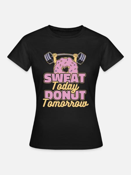 Donut Fitness Witzig Donut Gym - Frauen T-Shirt - Schwarz