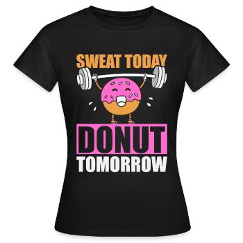 Donut Fitness Donut Gym - T-shirt Femme - noir - Devant - AI Model Female 172 dark (172cm)