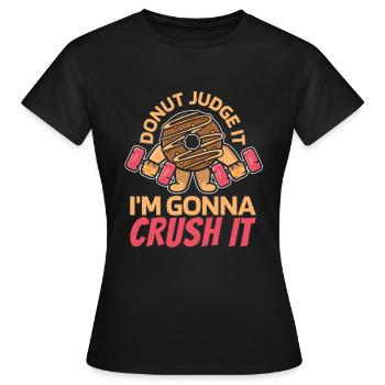 Donut Fitness Donut Gym - T-shirt Femme - noir - Devant - AI Model Female 172 dark (172cm)