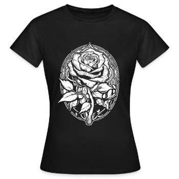 Rose rouge Goth - T-shirt Femme - noir - Devant - AI Model Female 172 dark (172cm)
