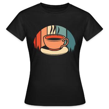 Kaffee Cafe - Frauen T-Shirt - Schwarz - Vorne - AI Model Female 172 dark (172cm)