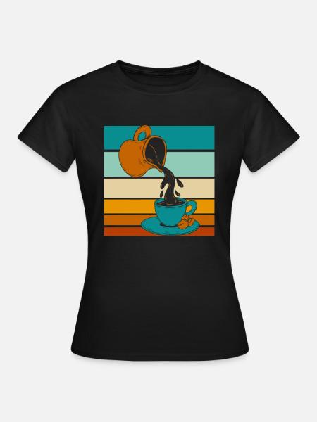 Kaffee Cafe - Frauen T-Shirt - Schwarz