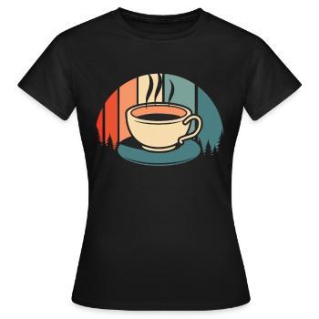 Kaffee Cafe - Frauen T-Shirt - Schwarz - Vorne - AI Model Female 172 dark (172cm)
