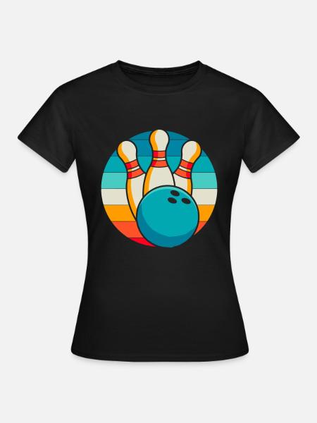 Bowling Bowlen Bowler - Frauen T-Shirt - Schwarz
