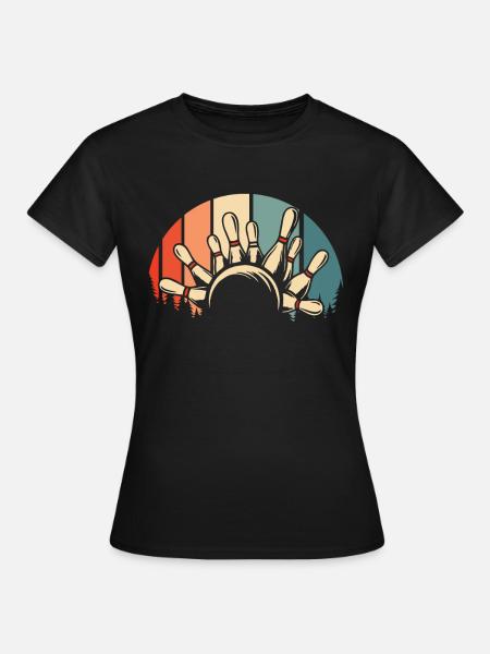 Bowling Bowlen Bowler - Frauen T-Shirt - Schwarz