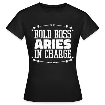 Zodiaque Bélier - T-shirt Femme - noir - Devant - AI Model Female 172 dark (172cm)