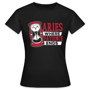 Widder Astrologie - Frauen T-Shirt - Schwarz - Vorne - AI Model Female 172 dark (172cm)