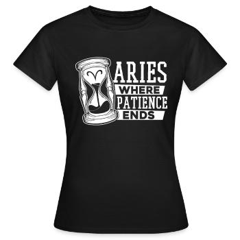 Widder Astrologie - Frauen T-Shirt - Schwarz - Vorne - AI Model Female 172 dark (172cm)