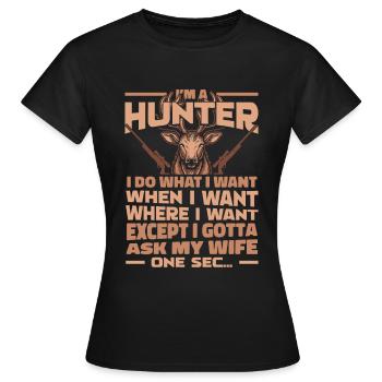 Hunting, Hunter, Hunting - Women's T-Shirt - black - Front - AI Model Female 172 dark (172cm)