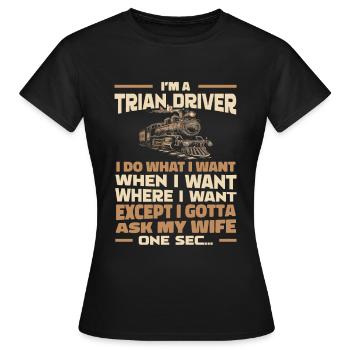 Conducteur de train Conducteur de train - T-shirt Femme - noir - Devant - AI Model Female 172 dark (172cm)