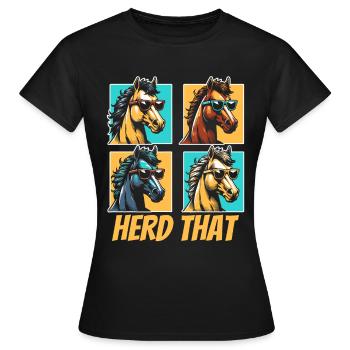 Sports équestres équestres à cheval - T-shirt Femme - noir - Devant - AI Model Female 172 dark (172cm)