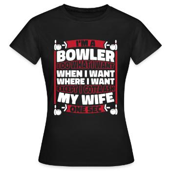 Bowling Bowlen Bowler - Frauen T-Shirt - Schwarz - Vorne - AI Model Female 172 dark (172cm)