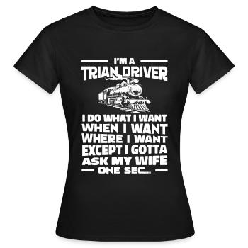 Conducteur de train Conducteur de train - T-shirt Femme - noir - Devant - AI Model Female 172 dark (172cm)