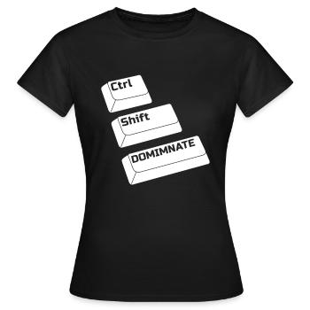 Gamer Gaming Raccourcis clavier Ctrl Alt Défaite - T-shirt Femme - noir - Devant - AI Model Female 172 dark (172cm)