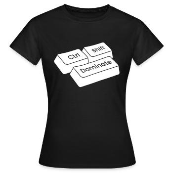 Gamer Gaming Raccourcis clavier Ctrl Alt Défaite - T-shirt Femme - noir - Devant - AI Model Female 172 dark (172cm)