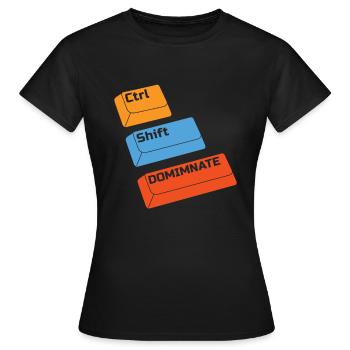 Gamer Gaming Raccourcis clavier Ctrl Alt Défaite - T-shirt Femme - noir - Devant - AI Model Female 172 dark (172cm)