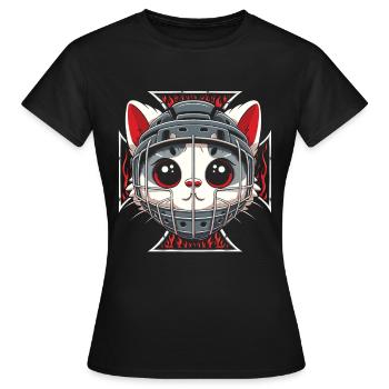Masque de hockey sur glace Gardien de but Cats - T-shirt Femme - noir - Devant - AI Model Female 172 dark (172cm)