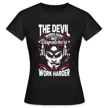 Notruf Leitstelle Einsatzzentrale - Frauen T-Shirt - Schwarz - Vorne - AI Model Female 172 dark (172cm)