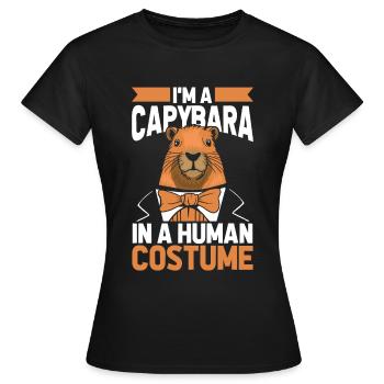 Déguisement Capybara Capybara - T-shirt Femme - noir - Devant - AI Model Female 172 dark (172cm)
