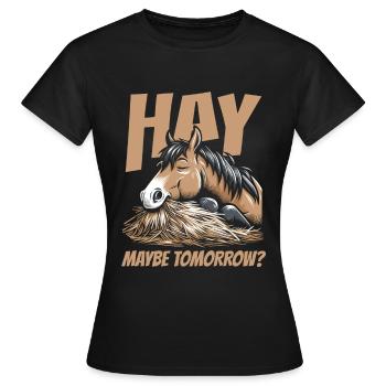 Sports équestres équestres à cheval - T-shirt Femme - noir - Devant - AI Model Female 172 dark (172cm)