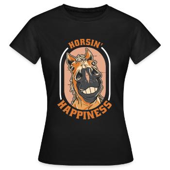 Pferd Reitsport - Frauen T-Shirt - Schwarz - Vorne - AI Model Female 172 dark (172cm)