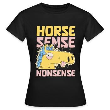 Sports équestres équestres à cheval - T-shirt Femme - noir - Devant - AI Model Female 172 dark (172cm)