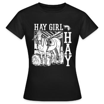 Sports équestres équestres à cheval - T-shirt Femme - noir - Devant - AI Model Female 172 dark (172cm)