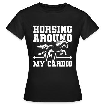 Électrocardiogramme équestre pour chevaux - T-shirt Femme - noir - Devant - AI Model Female 172 dark (172cm)