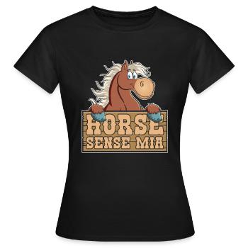 Sports équestres équestres à cheval - T-shirt Femme - noir - Devant - AI Model Female 172 dark (172cm)