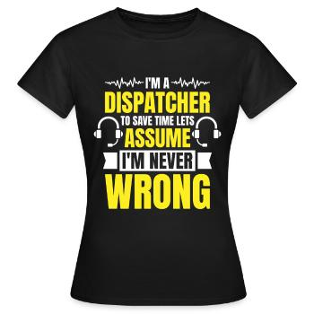 Notruf Leitstelle Einsatzzentrale - Frauen T-Shirt - Schwarz - Vorne - AI Model Female 172 dark (172cm)