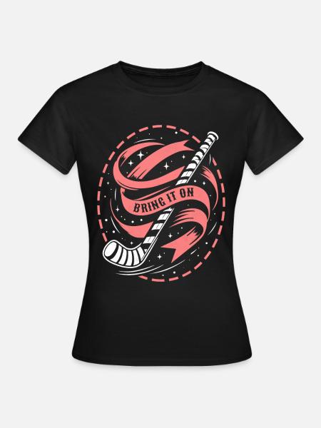 Eishockey Torwart Hockeyschläger - Frauen T-Shirt - Schwarz