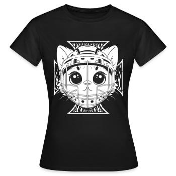 Masque de hockey sur glace Gardien de but Cats - T-shirt Femme - noir - Devant - AI Model Female 172 dark (172cm)