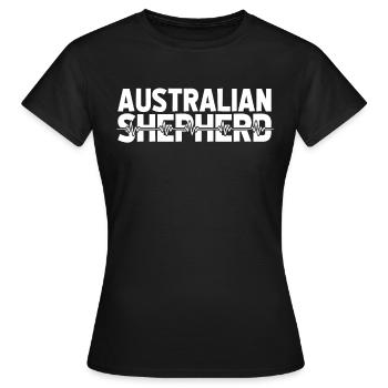 Rythme cardiaque de l’électrocardiogramme du berger australien - T-shirt Femme - noir - Devant - AI Model Female 172 dark (172cm)