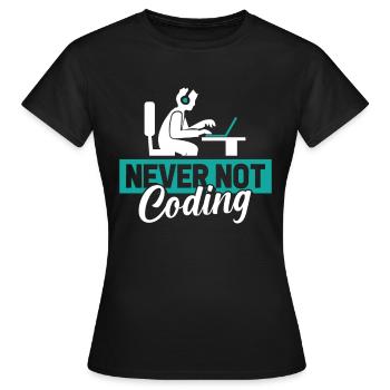 Développeur, Codeur, Programmeur - T-shirt Femme - noir - Devant - AI Model Female 172 dark (172cm)