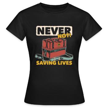 Service ambulancier Paramédicaux Ambulanciers paramédicaux - T-shirt Femme - noir - Devant - AI Model Female 172 dark (172cm)