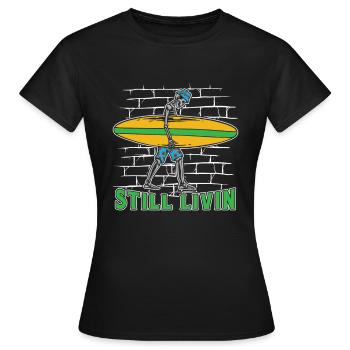 Surfer Surfen - Frauen T-Shirt - Schwarz - Vorne - AI Model Female 172 dark (172cm)