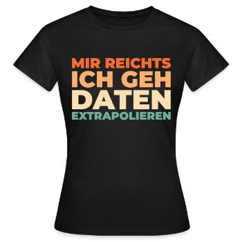 Analyste de données en science des données - T-shirt Femme - noir - Devant - AI Model Female 172 dark (172cm)
