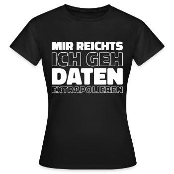 Analyste de données en science des données - T-shirt Femme - noir - Devant - AI Model Female 172 dark (172cm)