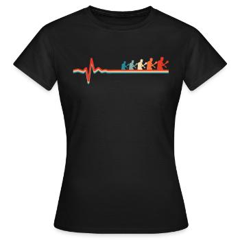 Tischtennis Pingpong Ekg Heartbeat - Frauen T-Shirt - Schwarz - Vorne - AI Model Female 172 dark (172cm)
