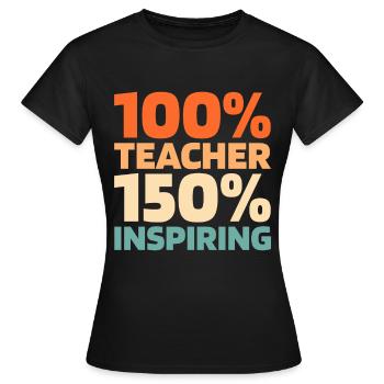 Enseignante pédagogue - T-shirt Femme - noir - Devant - AI Model Female 172 dark (172cm)
