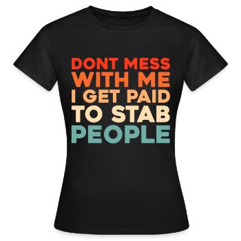 infirmier - T-shirt Femme - noir - Devant - AI Model Female 172 dark (172cm)