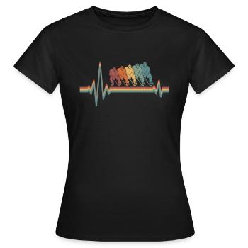 Rythme cardiaque d’électrocardiogramme de hockey sur glace - T-shirt Femme - noir - Devant - AI Model Female 172 dark (172cm)