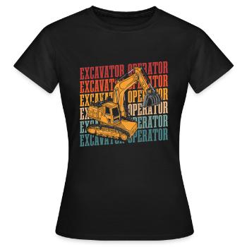 Opérateur d’excavatrice - T-shirt Femme - noir - Devant - AI Model Female 172 dark (172cm)