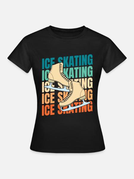 Schlittschuhlaufen - Frauen T-Shirt - Schwarz