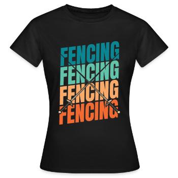 Fechten Fechter - Frauen T-Shirt - Schwarz - Vorne - AI Model Female 172 dark (172cm)