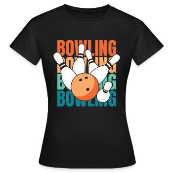 Bowling Bowlen Bowler - Frauen T-Shirt - Schwarz - Vorne - AI Model Female 172 dark (172cm)