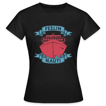Sensation de croisière Nauti - T-shirt Femme - noir - Devant - AI Model Female 172 dark (172cm)